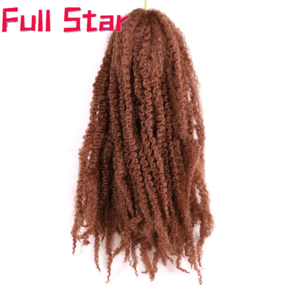 Полная звезда Jerry Curl 18 дюймов Длинные Синтетические Омбре кудрявые волосы Marley коса крючком коса наращивание волос для черных женщин - Цвет: #30