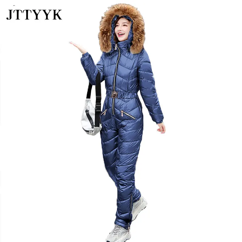 JTTYYK новые зимние женские комбинезоны с капюшоном парка хлопковой подкладкой