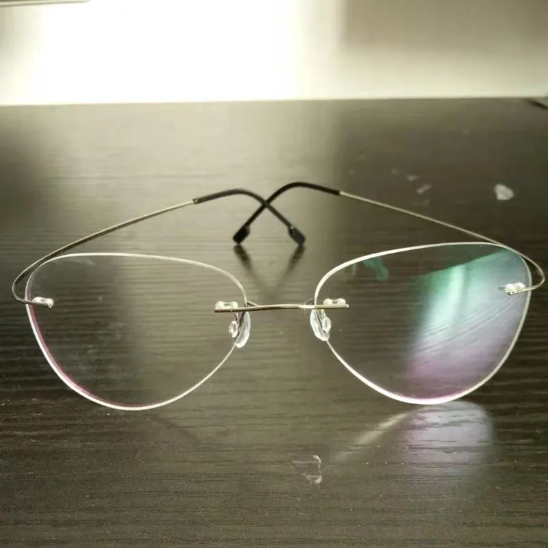 Pilot Ultra-light Men Glasses Frames Rimless Eyeglasses Optical Business Eyewear Prescription Titanium Alloy Light Handsome