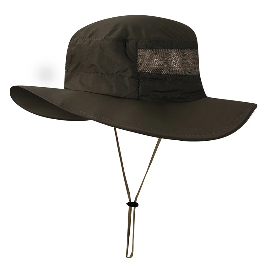 Армейский зеленый Quick Dry Breathable Mesh Fishing Cap Outdoor UV Protection Beach Hat Sun Hat Pesca Men Women Fishing Hat - Цвет: Армейский зеленый