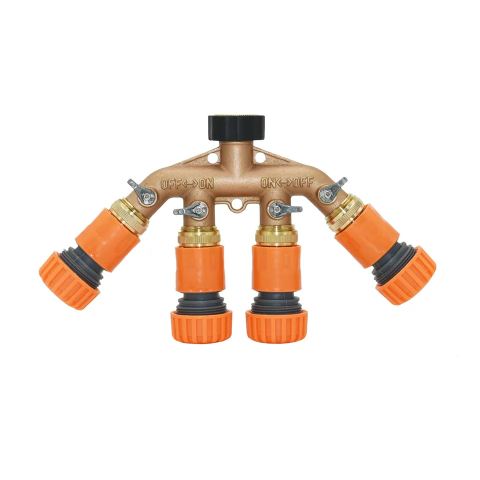 Splitter Tubo Giardino MKNZOME Distributore Splitter A 2 Vie In Ottone Massiccio, Y Sdoppiatore 3/4 Rubinetto Tubo Splitter Tubo Giardino Ottone