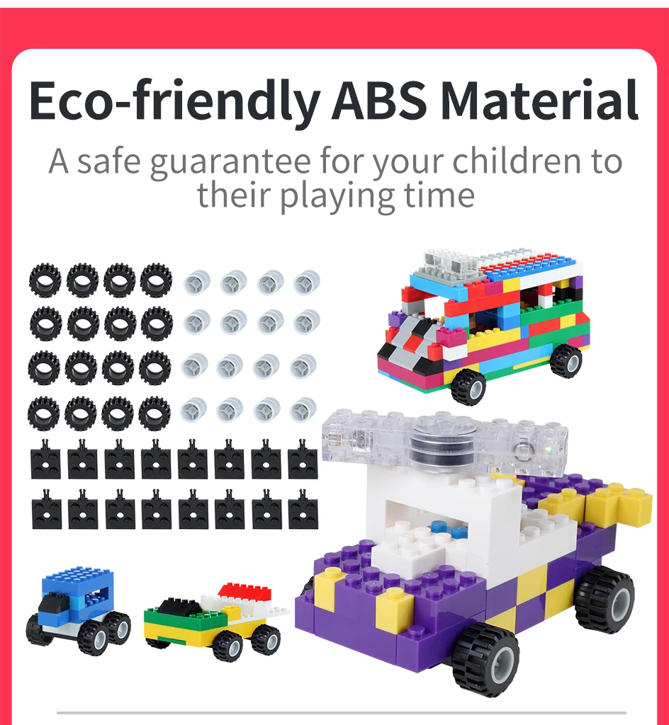 Колеса ось комплект 48 шт. аксессуары для небольших строительных блоков экологически чистый ABS материал игрушка подарок для детей DIY автомобиль