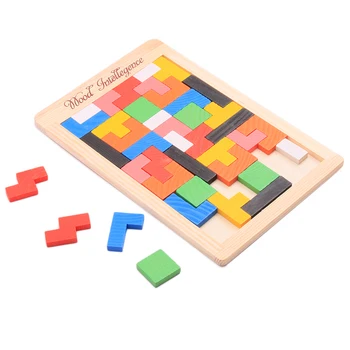 

Colorful Wooden Tangram Brain Teaser Puzzle Toys Tetris Game Preschool Magination Intellectual Educational Kid Toy Gift