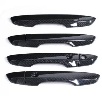 

Carbon Fiber Door Handle Cover ABS Plastic Glossy Black 8pcs Accessory