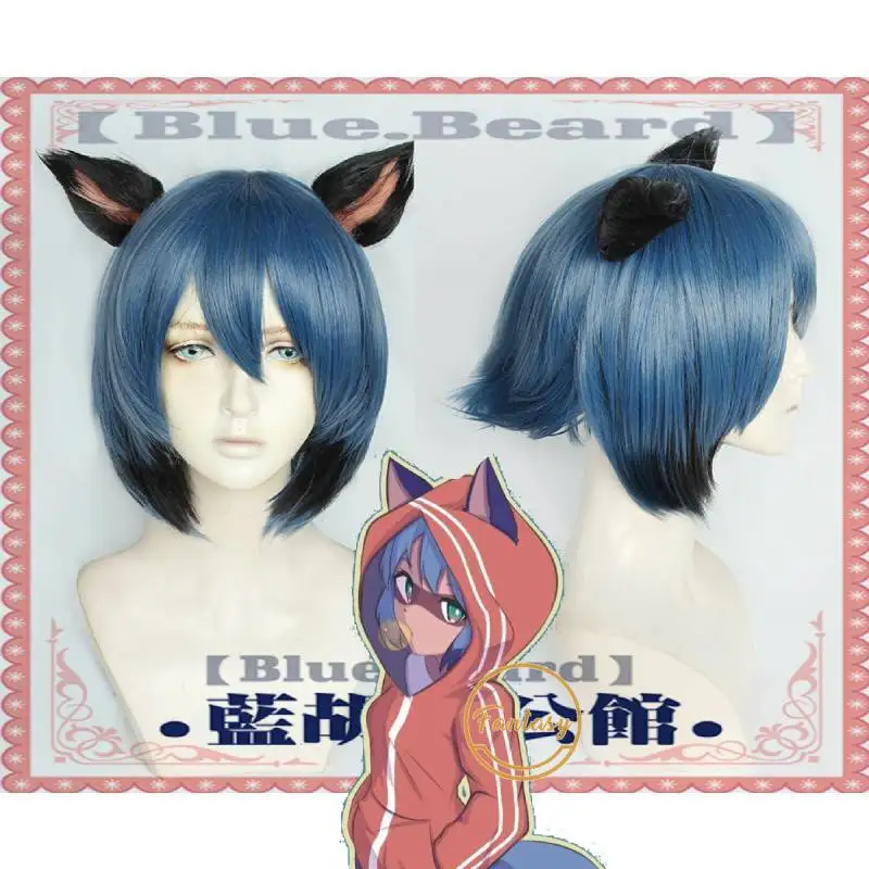 Парик BNA Kagemori Michiru из аниме брендовый парик для косплея синий и черный короткие