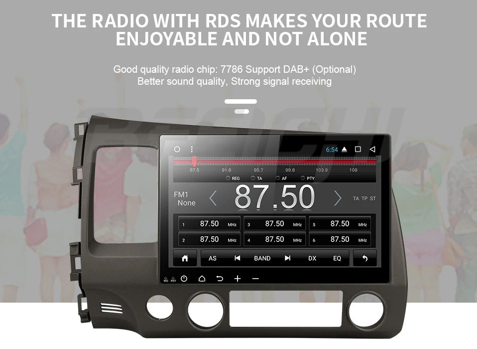 Discount android 9.0 PX30 car dvd gps player for honda civic 2006-2011 with radio gps navigation support mirror link steering wheel 4