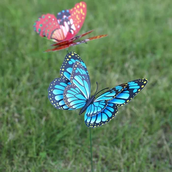 

50pcs Colorful Artificial Butterfly Sticks Garden Outdoor Flower Pot Decorations Wedding Garden Decoration Ornament