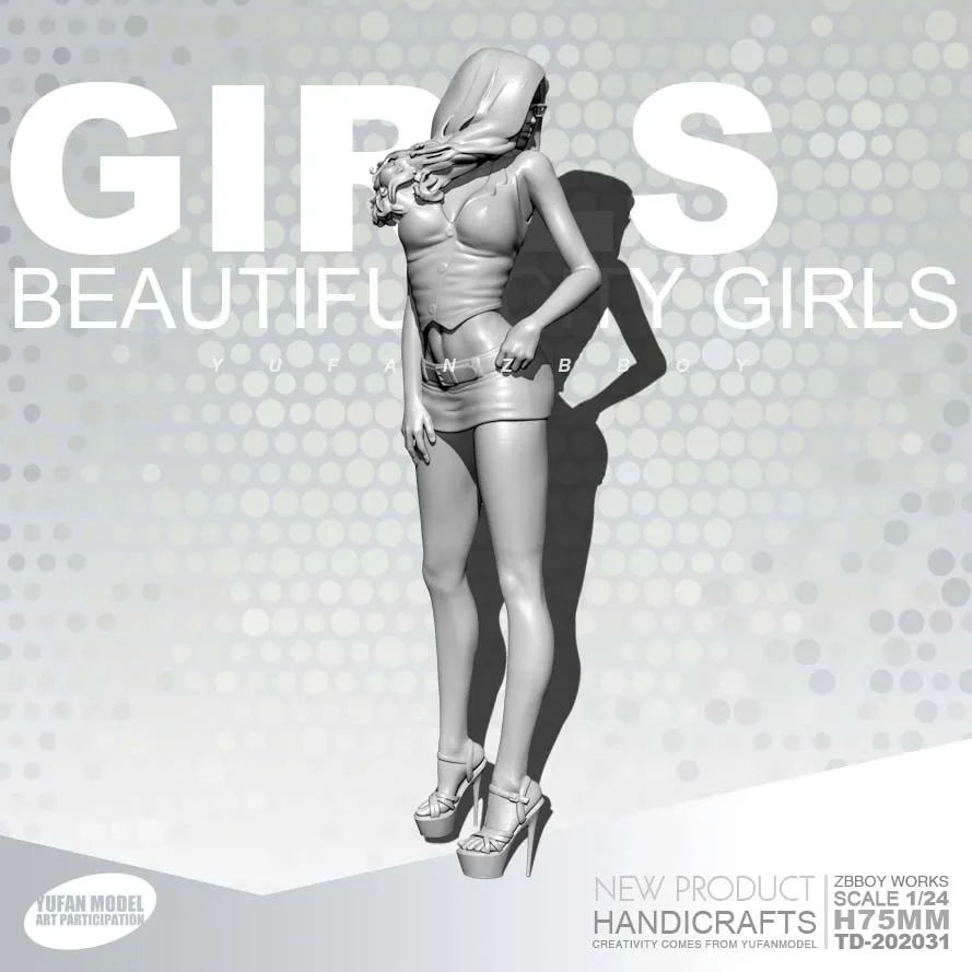 Tanie 75MM 1 24 zestawy żywiczne piękne dla dziewczyn biuro dziewczyna żywica żołnierz samodzielnie zmontowane TD 202031