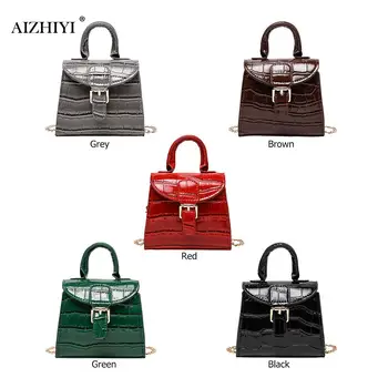 

Vintage Fashion Retro Women Messenger Bags PU Stone Pattern Small Solid Ladies Shoulder Travel Handbags Solid Female Tote