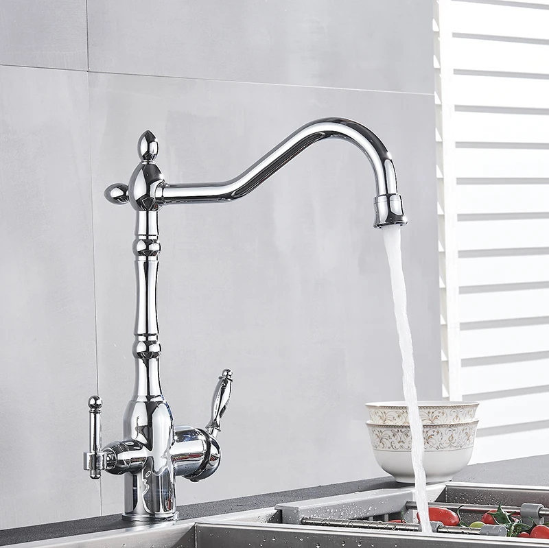 Kitchen Sink Faucet Purify Faucet 360 Degree Rotation Hot and Cold Water Mixer Taps Purification Taps Deck Installation Faucet modern kitchen sink