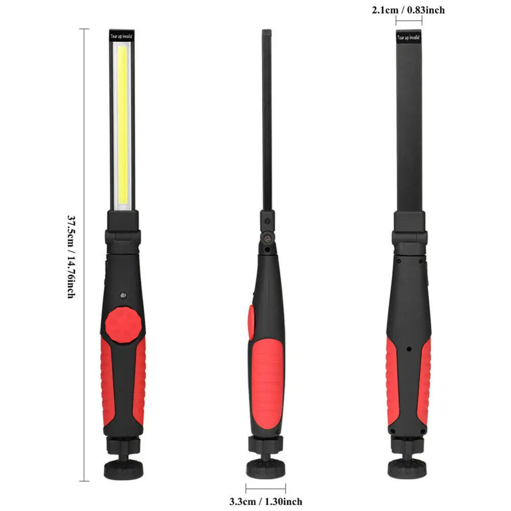 

Multifunction COB 25 LED Slim Work Light Lamp Flashlight Rechargeable bulit-in lithium ion batteries