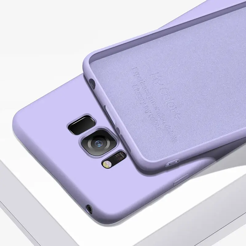 Purple ZNP тонкий жидкий силикон чехол для samsung Galaxy S8 S9 S10 плюс S7 края крышки для samsung Note 8, 9, 10, A30 A40 A50 A60 A70 чехол - Цвет: Purple