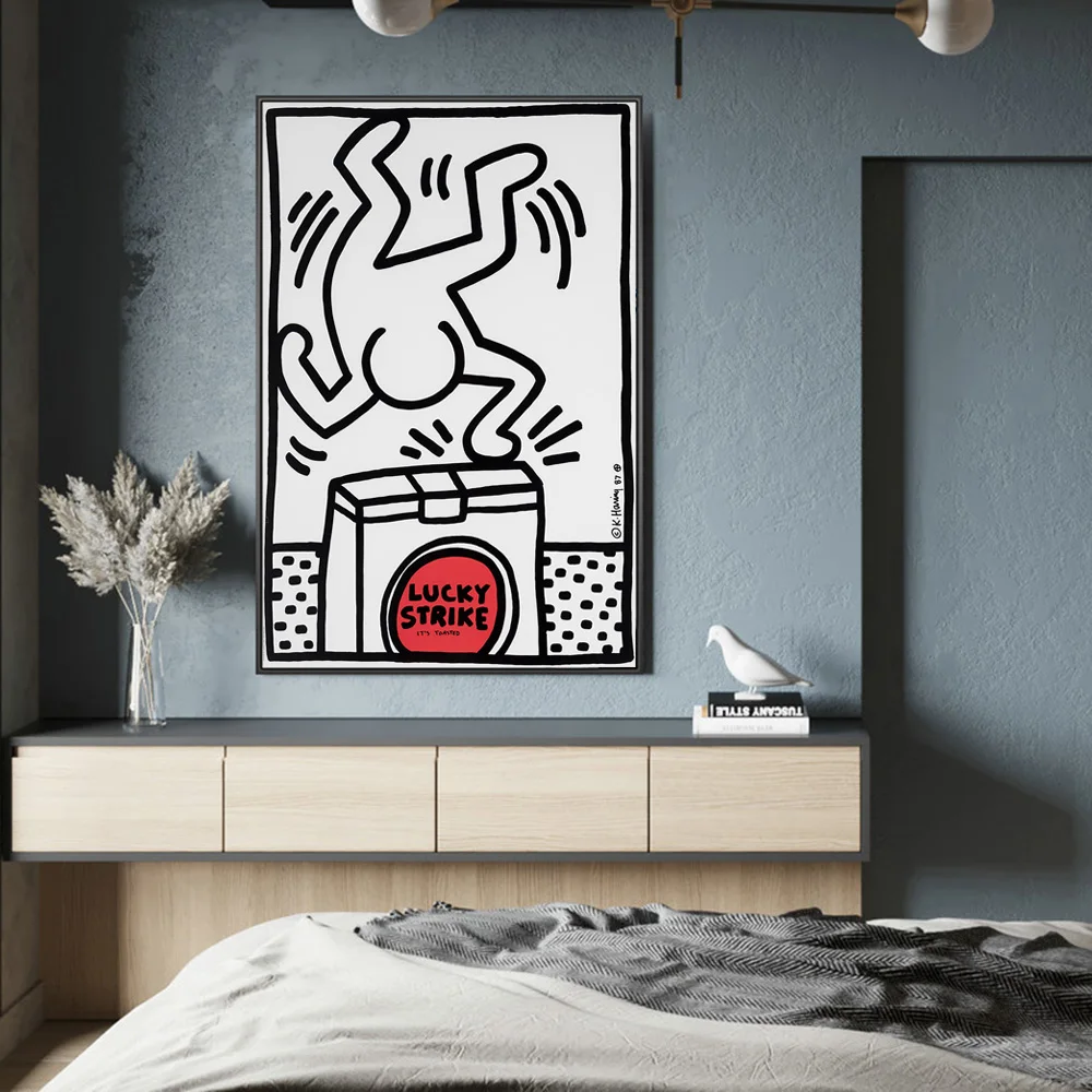 ラッキーストライクグラフィティアートキャンバス上の壁の芸術ポスターやプリント壁アートストリートアートの写真家の壁装飾 Painting Calligraphy Aliexpress