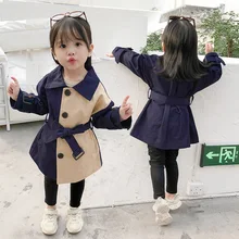 В году, весенне-осеннее пальто для девочек, 2 цвета детская одежда длинный кардиган от 1 до 3 лет, ветровка ZL255