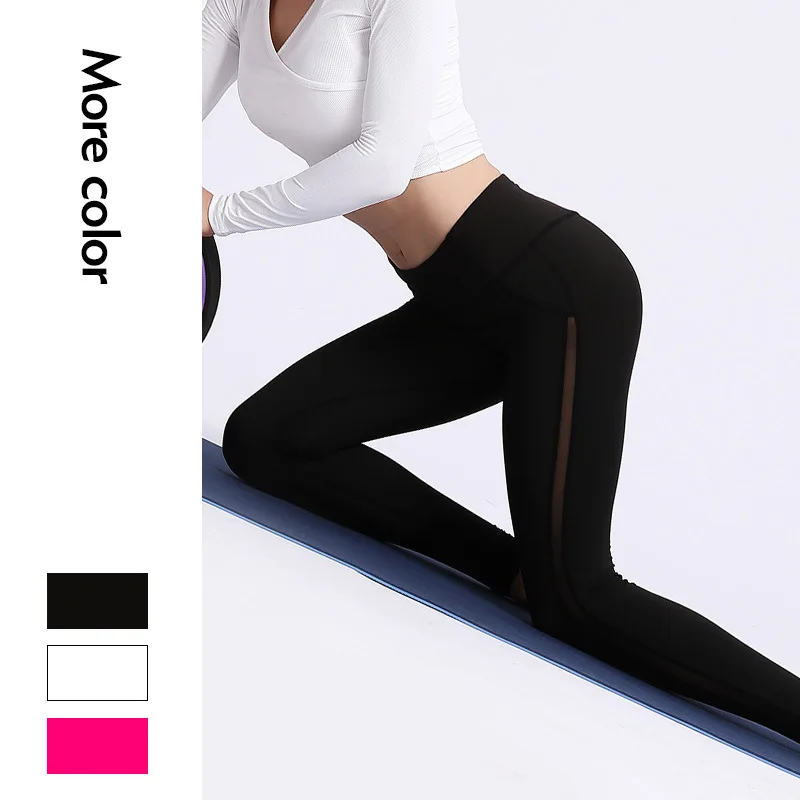 Новые Легинсы Высокая талия и бедра спортивные брюки леггинсы для фитнеса и бега Штаны для гимнастики женские брюки