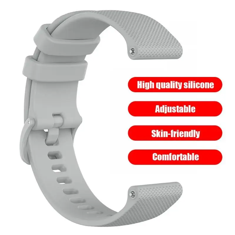 

18mm Adjustable Silicone Check Watch Straps Watchband Wrist Strap with Buckle for GARMIN Vivoactive 4S Watches Accessories