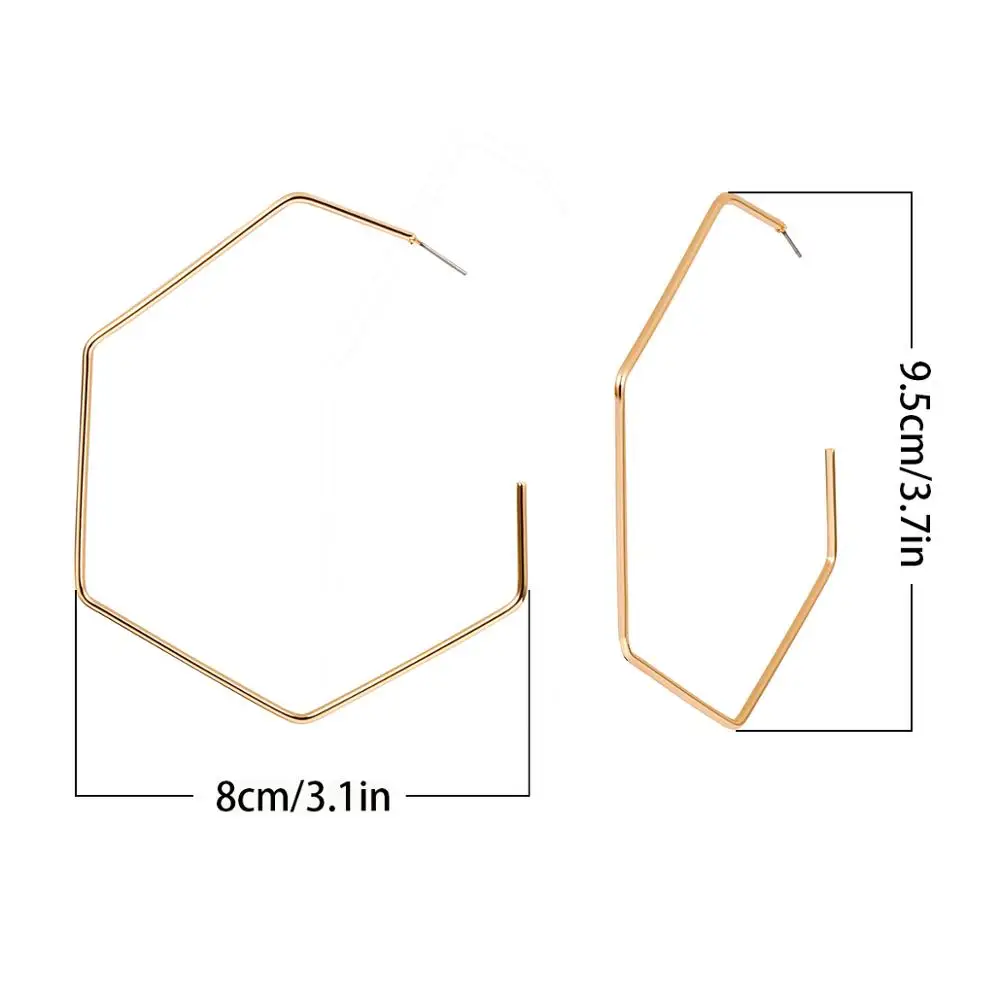 Большие серьги-кольца SHIXIN для женщин, большие открытые золотые/серебряные геометрические серьги в стиле панк, дизайнерские модные серьги, ювелирное изделие
