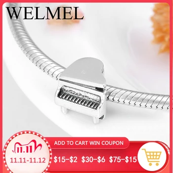 

Love music 2018 Fashion Elegant piano Authentic 925 Sterling Silver beads Fit Original Women Charm Bracelet Jewelry making