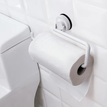 

Toilet Paper Holder Vacuum Sucker Paper Towel Stand Holder Plastic Wall Hanging WC Roll Paper Rack Shelf For Kitchen Bathroom