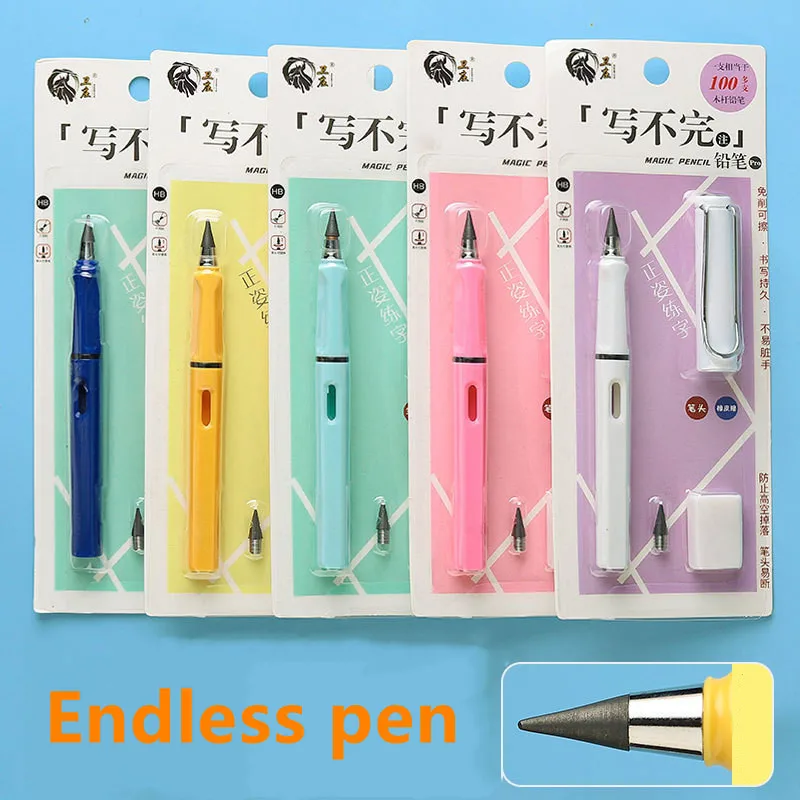 

Black technology eternal HB pen Stationary set Student writing pen kid pencil Positive pen cute signing pen School supplies gift