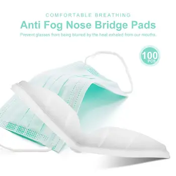 

100pcs Self-adhesive Silicone Nose Bridge Pads Strip For Masks Anti-fog Glasses Soft Comfortable Nose Protection Cushion Holder