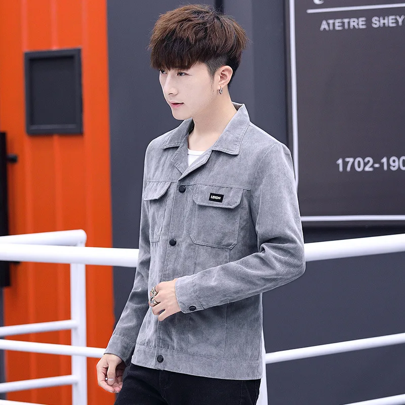 

2019 Autumn And Winter Corduroy MEN'S Coat Handsome Versatile Simple Korean-style Slim Fit Jacket