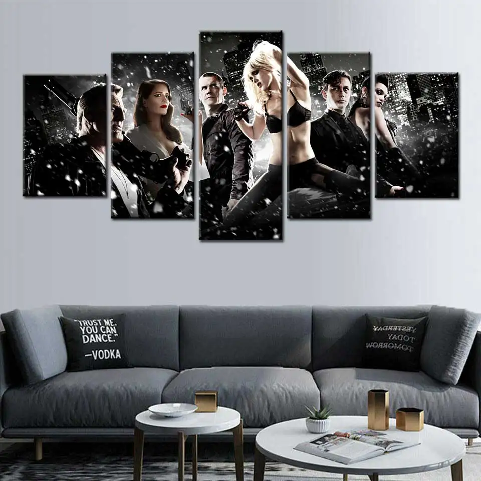 Sin City персонажа из фильма 5 панелей на заказ живопись холст в виде СОСНОВЫХ ШИШЕК