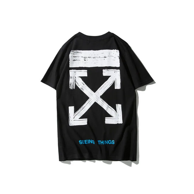 OFF-WHITE новая OW стрела Зебра линия оповещения уличная хип хоп свободная Мужская парная футболка с коротким рукавом