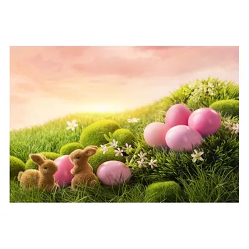 

Wild grassland bunny photo backdrops vinyl newborn Easter photography backgrounds for photography Studio props fotografia GE-180