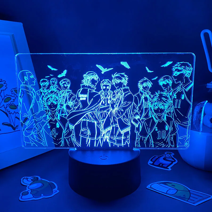 

3D LED Anime Haikyuu Group Figure Lava Lamp Night Lights Xmas Gift for Friend Women Otaku Bedroom Table Home Decor Manga Haikyuu
