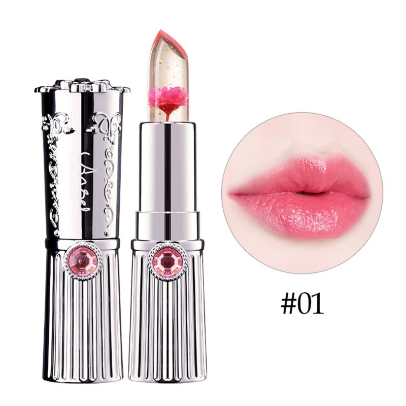 Warm Color Change Jelly Lipstick Waterproof Non-stick Cup Lasting Non-fading Moisturizing Dry Flower Lipstick - Цвет: Cute powder