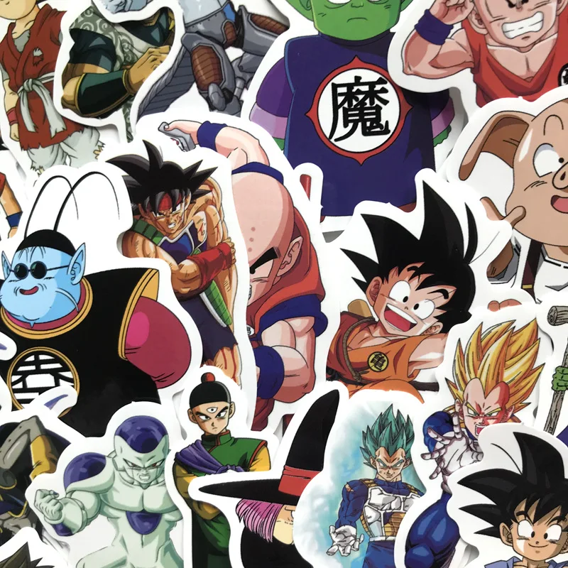 

100PCS Dragon Ball Stickers Super Saiya Sticker Decal For Snowboard Luggage Car Fridge Car Styling Laptop waterproof Stickers