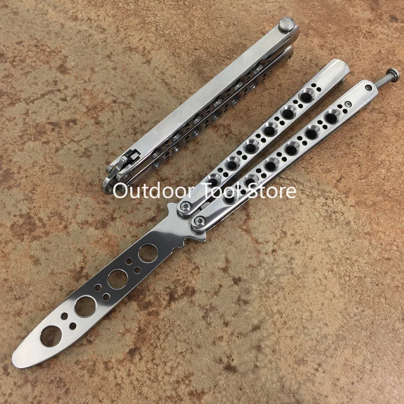 Нож бабочка THEONE тренировочный зеркальное полировальное лезвие 440C BM40 BM42 BM43 BM47 нож