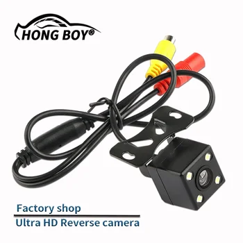 

Free shipping, HONGBOY car rear view camera 4 LED night vision reversing CCD waterproof 170 degree HD video.