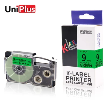 

UniPlus Green Label Maker XR-9GN 9mm for Casio King Jim Letter Label Printer Black on Green High Adhesive Labeling Tapes