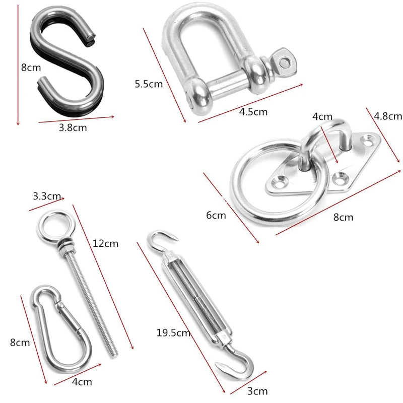 26 шт M8 304 Нержавеющая сталь солнцезащитный козырек, парус перед солнцезащитным козырьком навес крепежные аксессуары для фурнитуры комплект громкой связи солнцезащитный навес крепления фитинги