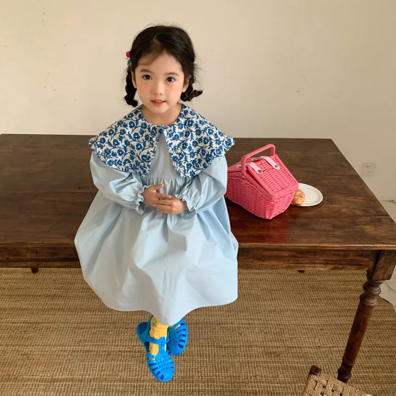 MILANCE Spring Kids Clothes Girls Dress Long Sleeve Floral Turn