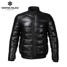 Молодой стиль кожаная куртка воротник-стойка кожаная куртка мужская внутренний хлопка куртка Мужская Натуральная кожа Теплые jaqueta de couro