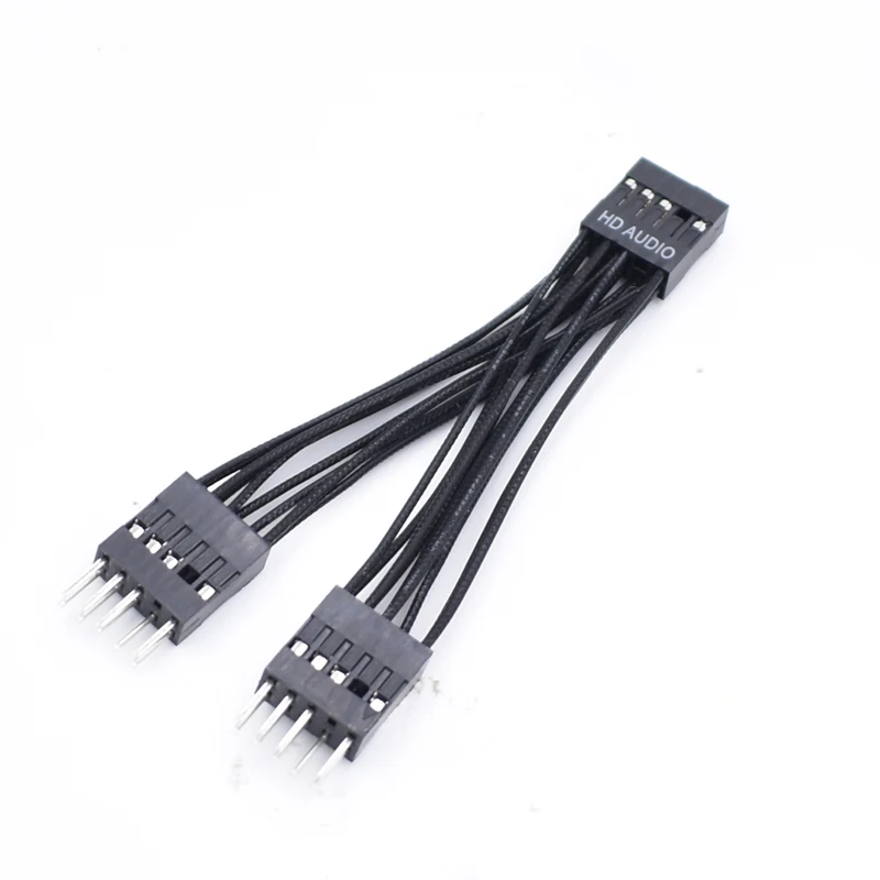 Motherboard 9Pin HD Audio female to 2 male Port Multiplier Y Splitter Extension Cable