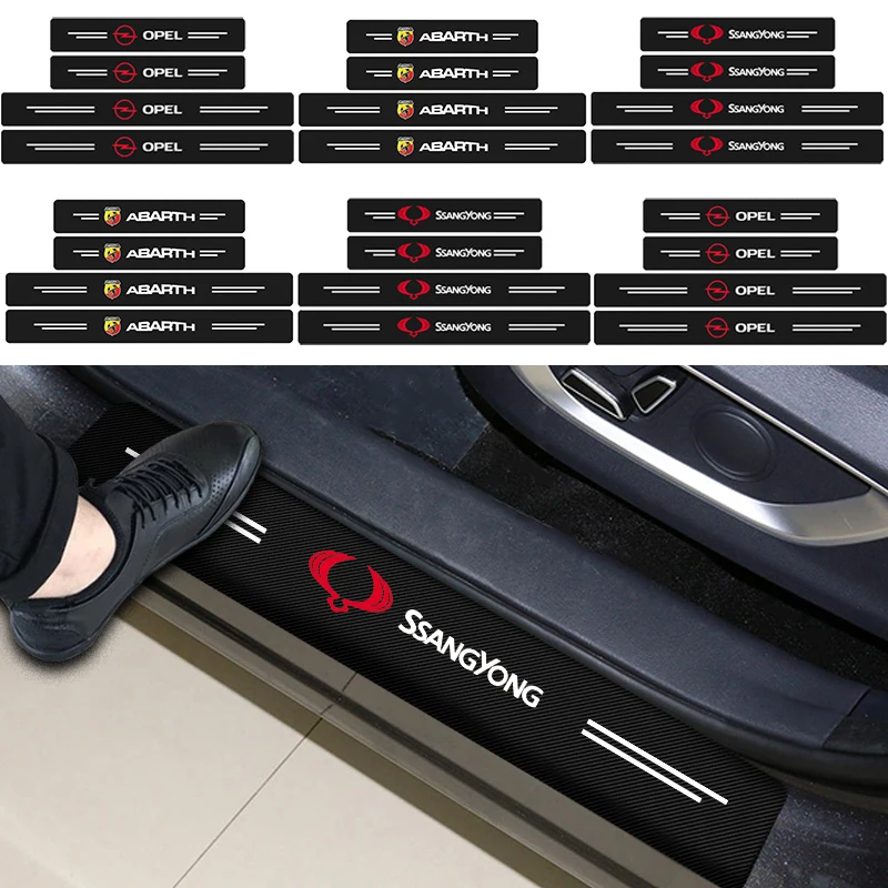 4 шт. защитные наклейки на пороги автомобиля из углеродного волокна для Chevrolet Cruze