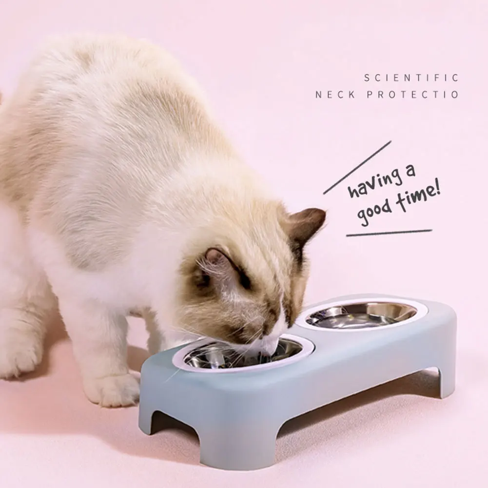 Dog Double Bowl Puppy Food Water Feeder Cute Stainless Steel Pets Drinking Dish Feeder Pets Supplies 1 Dog Double Bowl Puppy Food Water Feeder Cute Stainless Steel Pets Drinking Dish Feeder Pets Supplies 4