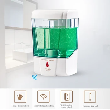 

Large Capacity Automatic Soap Dispenser Touchless IR Sensor Hand Sanitizer Wall Mounted Detergent Dispenser For Bathroom Kitchen