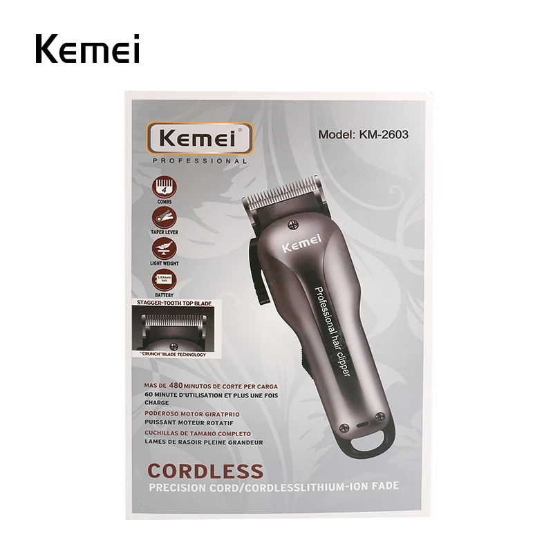 Kemei-2603 электрическая машинка для стрижки волос профессиональный триммер для волос для мужчин электрическая машина для резки волос Инструменты для укладки волос для парикмахера