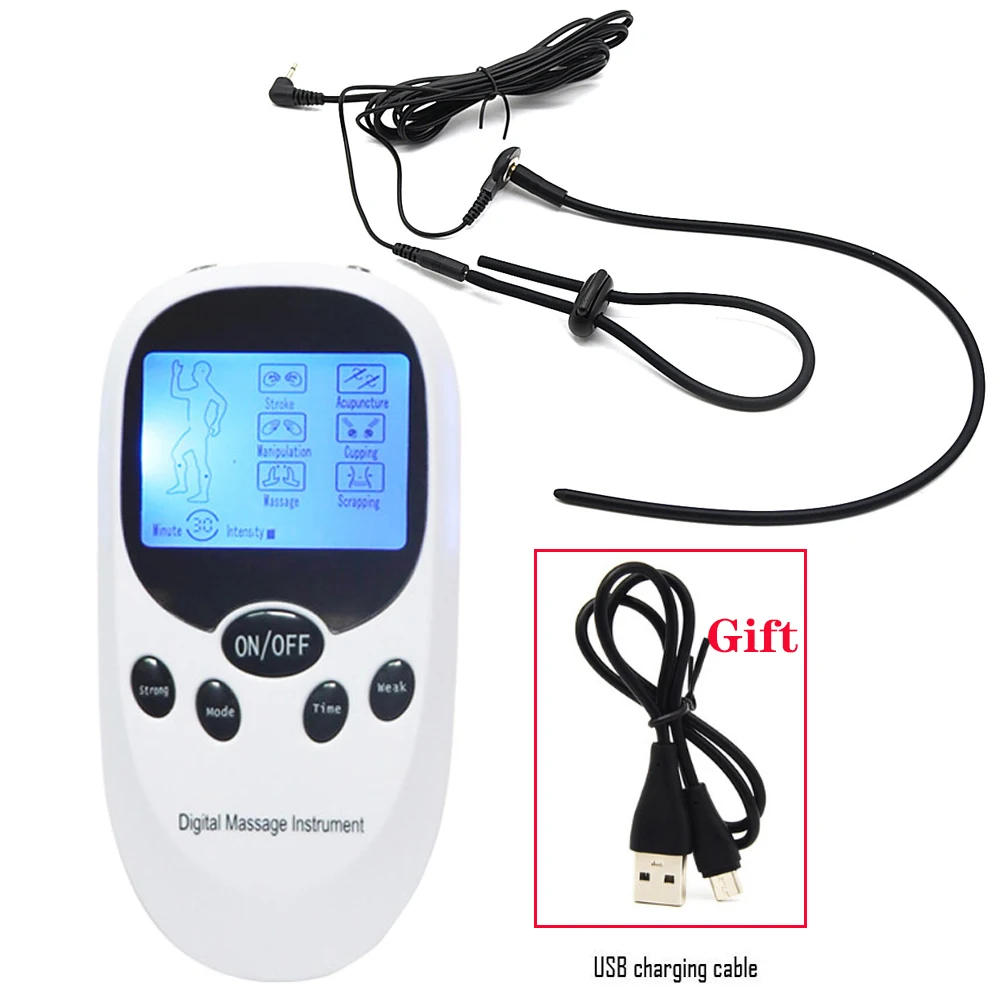 Electro Shock Penis Plug Cock Ring Urethral Catheter Sound Dilator Prostate Massage Electric Stimulator Male Masturbator Sex Toy electro sex toys electric sex toys