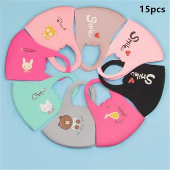 

15pcs/5 bags Kids Cartoon Mask Printing Dustproof Breathable PM2.5 Cotton Mouth Face Nose Mask Cover Anti-Dust for girls boys