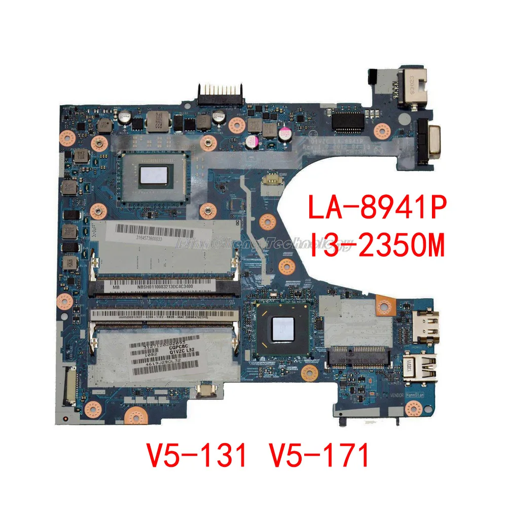 HOLYTIME материнская плата для ноутбука acer V5-131 V5-171 Q1VZC LA-8941P NBSH011003 NB. SH011.003 I3-2350M 100%