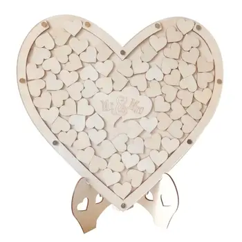 

Romantic Double Heart Shape Wedding Signature Puzzle Memory Guest Book