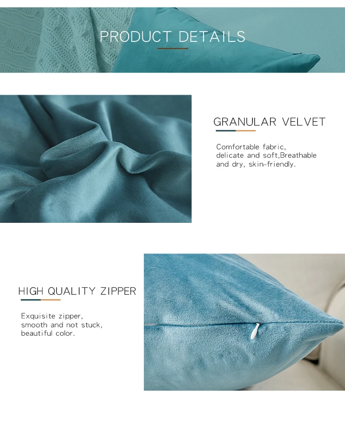 Velvet Cushion Cover Decorative Pillow Covers 45x45cm Sadoun.com