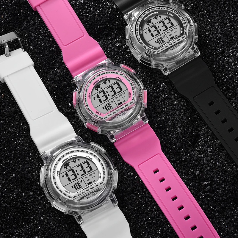 Children's Watches 50m Waterproof PANARS LED Multifunction Dual Tim Digital Kids Wrist Watches Children Watch For Boy Girl