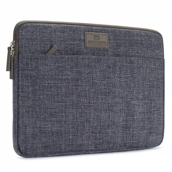 DOMISO 10 11 13 14 15.6 Inch Laptop Sleeve Canvas Case Tablet Bag Protect Computer Pouch Skin Cover for Lenovo / HP /Acer/ Apple Drak Grey